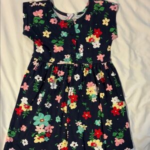 Hanna Andersson Navy Floral Button-Front Casual Dress